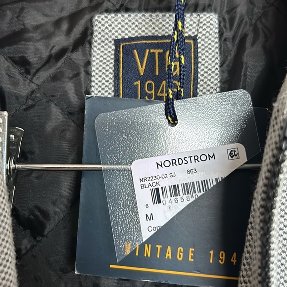 NWT Vrg 1946 Zippered Medium Weight Jacket Quilted Lining Mens Medium Grey - Picture 7 of 10